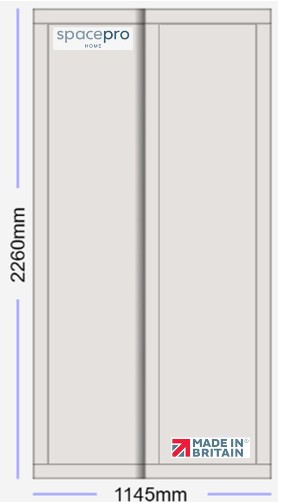 Spacepro Shaker 2 Door Kit - Dove Grey Frame | Dove Grey Panel H2260mm x W1145mm
