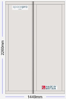 Spacepro Shaker 2 Door Kit - Dove Grey Frame | Dove Grey Panel H2260mm x W1449mm