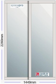 Spacepro Shaker 2 Door Kit - Dove Grey Frame | Mirror Glass H2260mm x W1449mm