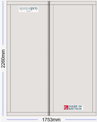 Spacepro Shaker 2 Door Kit - Dove Grey Frame | Dove Grey Panel H2260mm x W1753mm