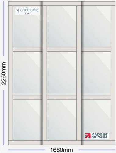 Spacepro Shaker 3 Door Kit - Dove Grey Frame | 3x Mirror 3 Panel H2260mm x W1680mm
