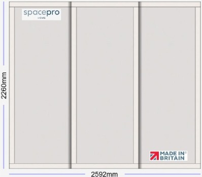Spacepro Shaker 3 Door Kit - Cashmere Frame | 3x Cashmere 1 Panel H2260mm x W2592mm