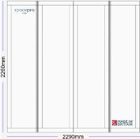 Spacepro Shaker 4 Door Kit - White Frame | 4x White 1 Panel H2260mm x W2290mm