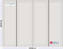 Spacepro Shaker 4 Door Kit - Dove Grey Frame | 4x Dove Grey 1 Panel H2260mm x W2898mm