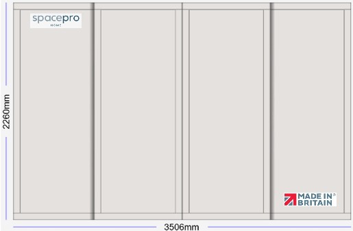 Spacepro Shaker 4 Door Kit - Dove Grey Frame | 4x Dove Grey 1 Panel H2260mm x W3506mm