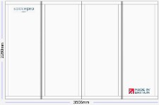 Spacepro Shaker 4 Door Kit - White Frame | 4x White 1 Panel H2260mm x W3506mm