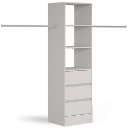 Tower Unit 600mm with 3 drawers and shelves