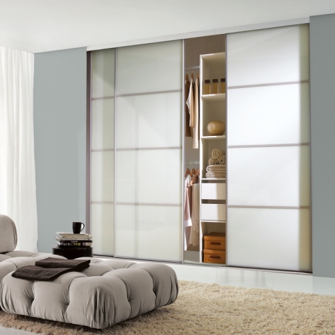 4 Door custom sized classic sliding wardrobes for opening widths between: 2095mm - 4555mm